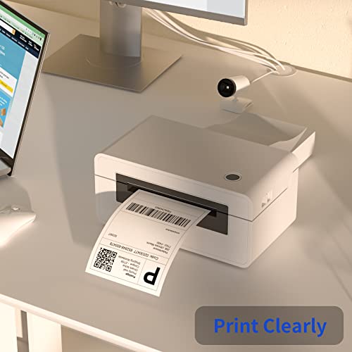 Image of 4 inch x 6 inch Fanfold Direct Thermal Labels, 1000 Per Stack, White Perforated Shipping Labels Compatible with Zebra, Elton Printers(20 Stacks)