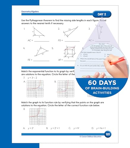 Summer Bridge Activities 8th to 9th Grade Workbooks All Subjects, Middle School Books With Math, Reading Comprehension, Science, Fitness, Social Studies, Writing Practice, and Flash Cards