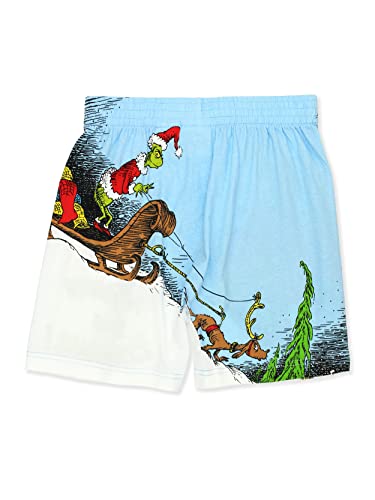 Dr. Seuss The Grinch Holiday Men's Button Fly Boxer Lounge Shorts2
