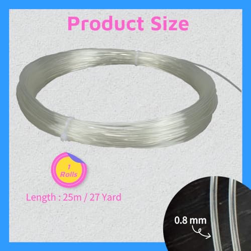 Transparent Plastic Boning Roll, 0.8-1.8mm PP Corset Strips Webbing Boning, 27 Yard Lengths for Lingerie, Dresses & DIY Sewing Supplies Gift for Sewing Fans(Transparent, 0.8 mm)