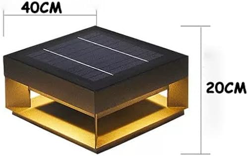 Miniatura 8 de SLAWA Lámpara de poste solar cuadrada negra moderna para poste de columna, luz LED para exteriores, lámpara de tapa de columna de cubierta de