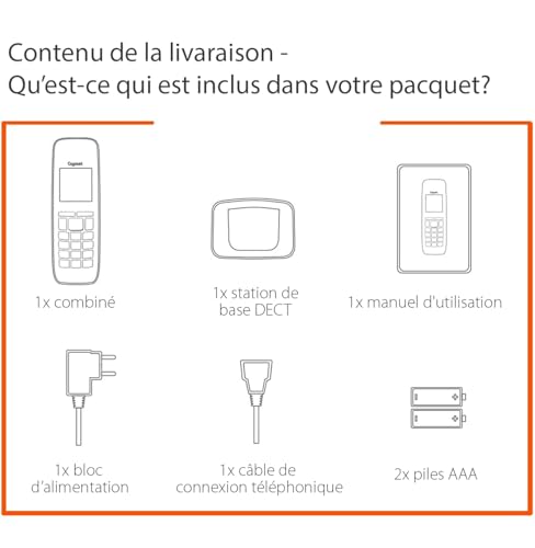 Téléphone DECT avec blocage d'appels Gigaset Pure 220 compatible aide auditive