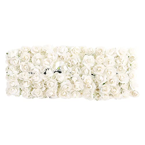 ULTECHNOVO 144pcs Miniature Paper Roses Easy to Use Small DIY Craft Flowers for Wedding Party Decorations and Fade Resistant Floral Accents White for Unique Home Decor