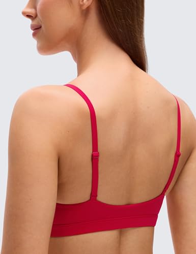 Image of CRZ YOGA Softhold Triangle Bralette | Double Lined, Light Support, Non Padded, Wireless, Casual, Ultra-Soft, V Neck, Adjustable Square Back, Everyday Bra for Women
