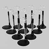 UCanaan 10 Pcs Doll Stand - Action Figure Stands with Expandable Waist Wire for 8'-14' Dolls stands for 8 to 12inch dolls Suitable for 1/6 Dolls Accessories，action figure stand-Black