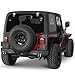 Hooke Road Wrangler Rear Bumper w/Receiver Hitches for Jeep Wrangler YJ & TJ 1987-2006 - Textured Black Steel Bumper w/ & LED Lights & D-Rings