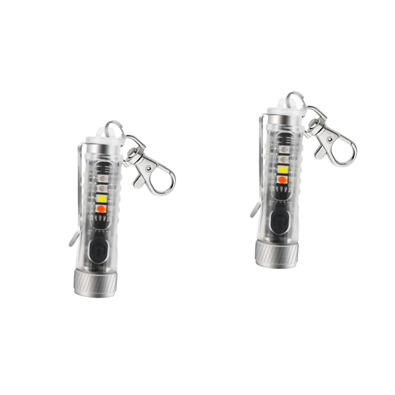 BESPORTBLE 2pezzi Torcia Led Mini Ricaricabile Luce Portachiavi Regolabile Per Esterni Modalità Di Illuminazione Design Compatto e Leggero Per Campeggio e Emergenze
