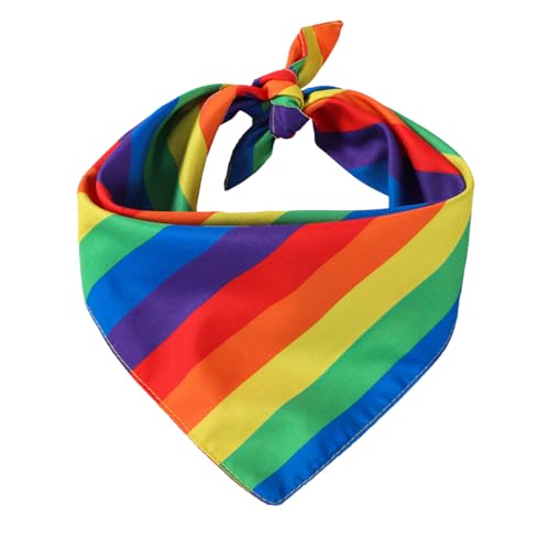 Paquete de 2 bandanas de arcoíris con rayas coloridas, diadema cuadrada del orgullo LGBT, accesorios para hombres y mujeres, disfraz de celebración de fiesta gay, blanco, 1