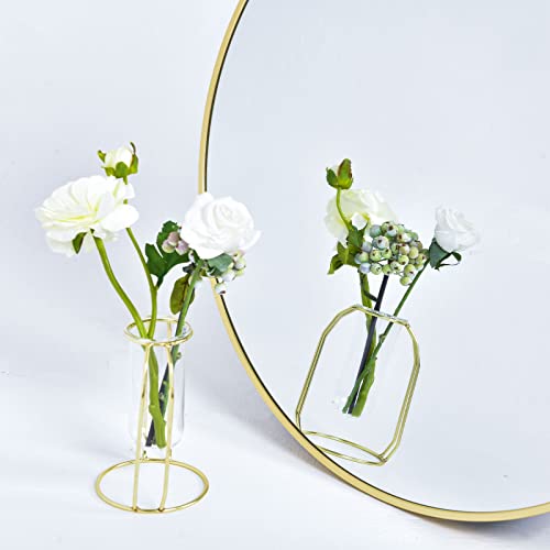 Image of HARRITPURE Round Mirror 35.4 inch Gold Wall Mounted Circle Mirror with Aluminum Alloy Frame Modern Design for Bathroom, Living Room, Vanity, Bedroom, Entryway