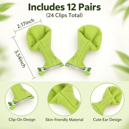 Odtriz 6 Pairs Green Ogre Ears Headband Cute Monster Hair Clips Halloween Cosplay Party Dress Up Costume Accessories for Adults - image 2