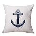 ULOVE LOVE YOURSELF Coastal Sailing Throw Pillow Case Blue Compass/Anchor/Sailboat/Navigation Pattern Ocean Theme Cushion Covers Nautical Beach Decorative Pillowcases 18×18 Inch,4Pack