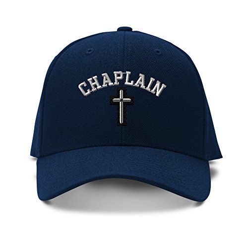 Baseball Cap Christain Chaplain Cross Embroidery Acrylic Dad Hats for Men & Women Strap Closure Navy 1 Size