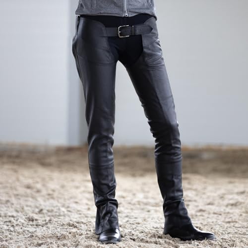 Chaps en cuir Blake Horze noir M équipement équitation cavalier