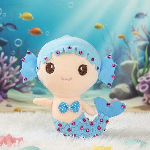 Image of Tickles Cute Mermaid Soft Stuffed Plush Animal Toy for Kids Girls Birthday Gifts (Color: Blue Size: 20 cm)