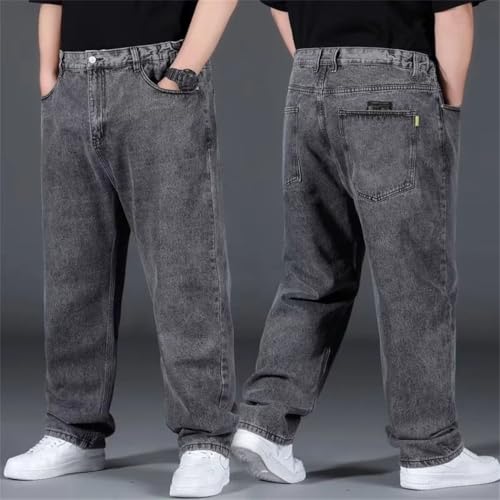 Plus Size Men's Baggy Wide Leg Jeans Streetwear Oversized Denim Trousers4