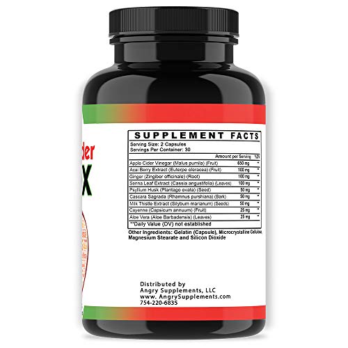 Angry Supplements Apple Cider Detox, Weight Loss Cleanse for Men and Women, Maximum Strength Formula for Improved Digestion, Heart Health, All-Natural Diet Aid (1-Bottle) - Image 6