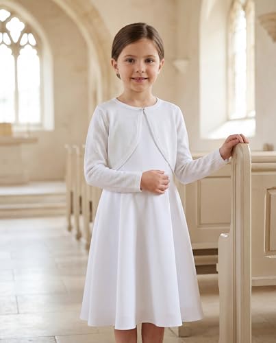 Image of BOLEROSE Girls Long Sleeve Sparkle Cardigan Childrens Kids Bolero Shrug