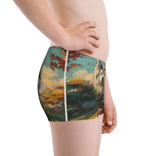 Boys' Cotton Boxer Brief Soft Underwear-Forest Maple Leaf Husky2