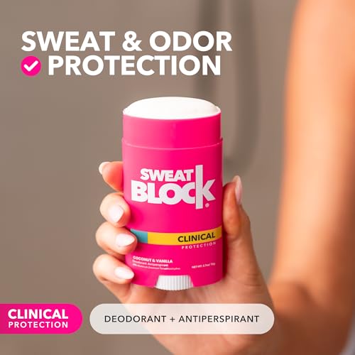SweatBlock Clinical Strength Deodorant for Women Coconut and Vanilla Scent 48 Hour Sweat and Odor Protection Daily Use Formula Designed for Long-Lasting Freshness and Confidence Dermatologist Tested