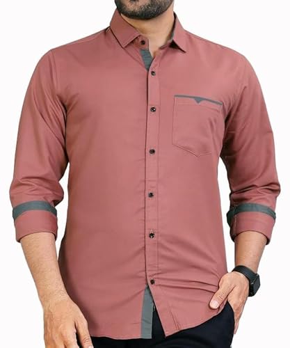 CB-COLEBROOK Men's Regular Fit Solid Soft Touch Cotton Casual Shi...