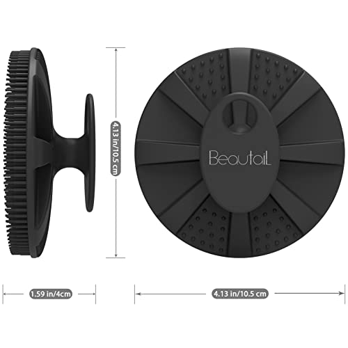 Image of BEAUTAIL Silicone Body Scrubber, Shower Bath Scrubber, More Hygienic Than Traditional Loofah, Lather Nicely, Long Lasting, Gentle Exfoliating Brush for Women Men Baby Sensitive Skin, 1 Pack, Black