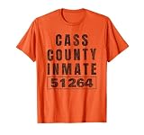 Prison Inmate Halloween Costume Cass County Jail Orange T-Shirt