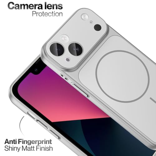 Image of SHINESTAR Converter Case for iPhone 13 | Premium Protective Mag-Safe Cover | iPhone 17 Pro / 17 Pro Max Series Style Design | in-Built Camera Guard | Wireless Charging Compatible - Silver