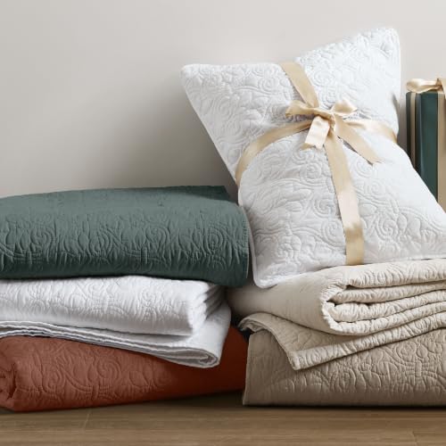 Image of Madison Park Luxurious Cotton Damask Quilt Set, 3PC King /Cal King Bed Set