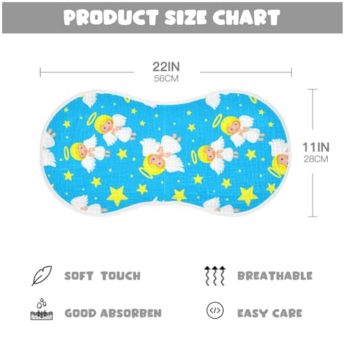 Baby Burp Cloths, Soft Absorbent Burping Cloths for Babies, Cotton Milk Spit Up Rags, Large Size for Newborns, Baby Boys and Girls (Halo Angel Design)4
