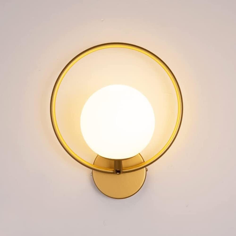 HUAYUSEDF Industrial Black/d Metal Wall Lamp - Globe Glass Sconce for Bedroom, Bathroom, Living Room, Study, Entryway, Restaurant Stylish Mounted Lighting Fixture (A)(B)