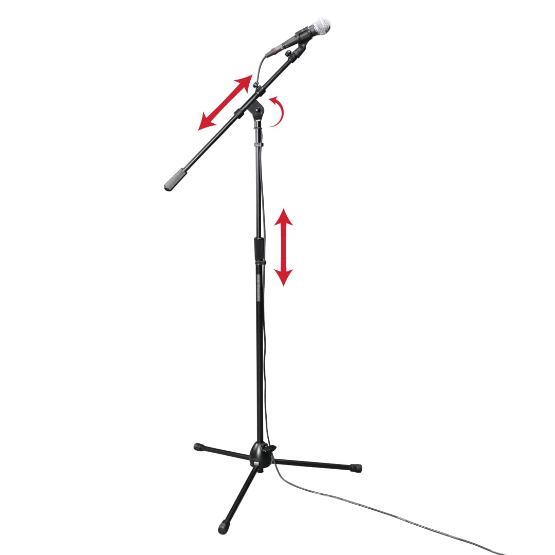 Gator Frameworks Rok-It Series RI-MIC-5020 - Treppiede telescopico in metallo resistente, con altezza regolabile da 91,4 cm a 162,6 cm e braccio estensibile, completamente pieghevole per un comodo