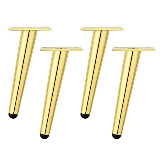 Möbelben Soffbordsben, 10 cm 12 cm 15 cm 20 cm 30 cm, moderna metall DIY soffben, möbelfötter Ersättningsben för skåp, skrivbordsben, stolsben, sängben, guld-12 cm/4.7in