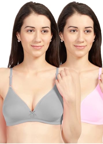 Image of SONARI Omania Womens Non-Padded Cotton Polyester Bras - Solid, Non-Wired, Medium Coverage, Hand Washable (Pack of 2)