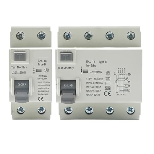 2P/4P 10/30/100/300mA dC EV [dpCcdT[Lbgu[J[ DC RCCB RCD B ^Cv 6KA Din [R(2P 40A,30mA)