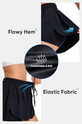 Blaosn Flowy Athletic Shorts for Women Gym Yoga Workout Running Short Pants Tennis Skirt Sweat Skort Casual Summer Clothes3