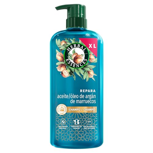 Herbal Essences Champú Reparador Aceite Argán Marruecos 650ml Pelo Dañado, Nutrición Intensa, Pelo Suave Sedoso, Aceite Argán Puro, Sin Siliconas, Vegano