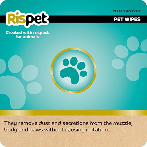 Rispet Hygienische und reinigende Reinigungstücher XL, Kokosnuss und Keratin, für das Fell von Hunden, Katzen und Haustieren, 54 Tücher (Packung mit 2)