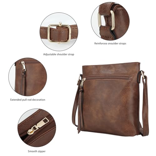 DOB SECHS Soft PU Leather Crossbody Bags for Women, Cross Body Bag with Multiple Pockets, Adjustable Strap, Perfect for Daily Use