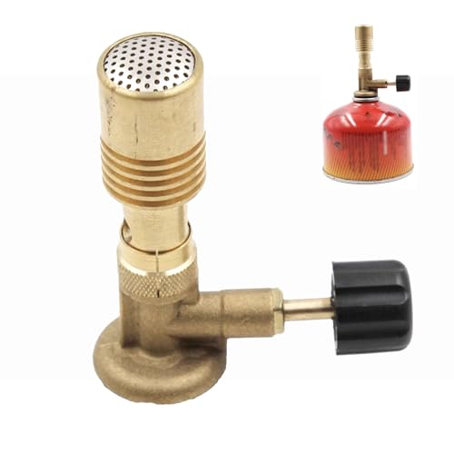 Portable Bunsen Burner, Countertop Laboratory Burner Head, Brass Gas Burner, Gas Blowtorch with Air Adjustment for Lab Hardware Heating (Tank NOT Included)
