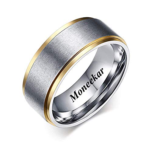 Image of Moneekar Jewels Exclusive Stainless Steel Couple Ring for Unisex-adult