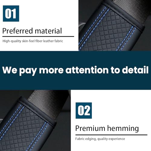 Image of Osilly Car Seat Belt Pads, 2 Pack Fiber Leather Seatbelt Shoulder Strap Covers, More Comfort Driving & Protect Your Neck, Universal Safety Strap Cover for Auto SUV Truck Airplane Backpack (Black /Blue)