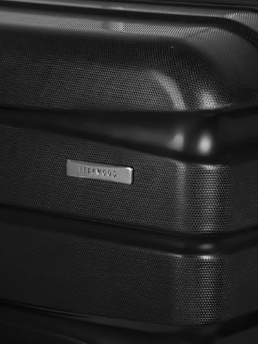 Image of Teakwood Unisex Trolley Bag for Travel, Hard Cabin Trolley Suitcase Bag, Numver Lock System 360 Degree 8 Rotating Wheels | Set of 3 (55, 65, 76 CM, Black)