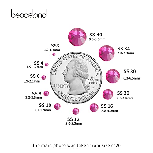 image for Beadsland 288pcs Flat Back Crystal Rhinestones Round Gems for Nail Art