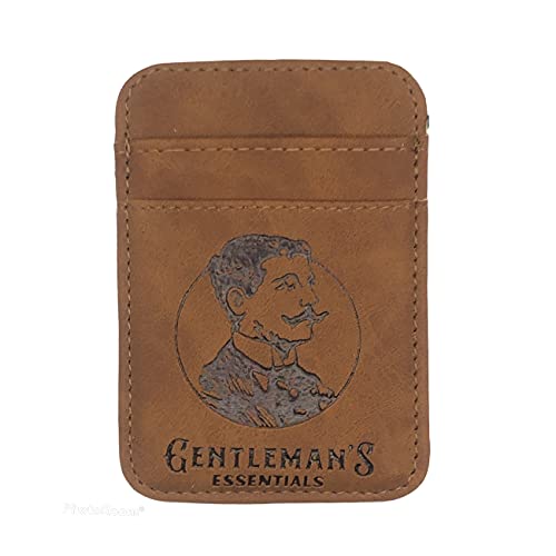 Sicherheitskartenhalter für Kreditkartenausweise, UK, EU, Führerschein, Austern, Reisepunkte, Visitenkarten und Geldscheine und Geschenkbox, 3 Fächer, schlankes Design, braun, 11x8cm Cover