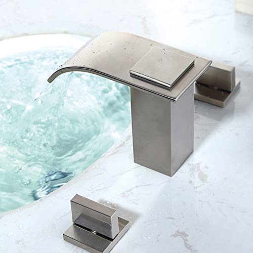 Robinet cascade lavabo 3 trous en laiton brossé haut de gamme