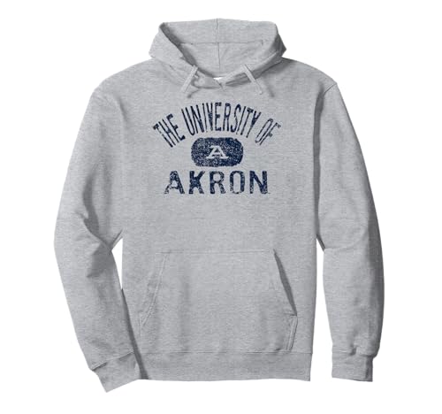 Akron Zips Vintage Gray Officially Licensed Pullover Hoodie