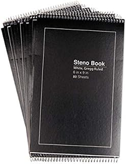 Universal Steno Books, Gregg Rule, 6 X 9, White, 80/pad, Black Cover, 12