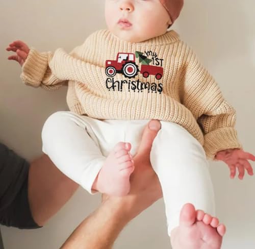 Toddler Baby Boy Girl Christmas Outfit Knit Sweater Crewnck Sweatshirt Pullover Warm Top Infant Fall Winter Clothes2