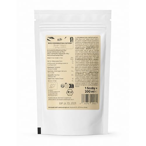 KoRo - Bio Kombucha Scoby - Zum Selbermachen von Kombucha - Vegan - Mehrfach wiederverwendbar