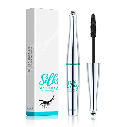 Schwarze wasserdichte Mascara, 4D Silk Fiber Lash Mascara, langlebig, wischfest, voluminöse Wimpern, dramatische Verlängerung Cover